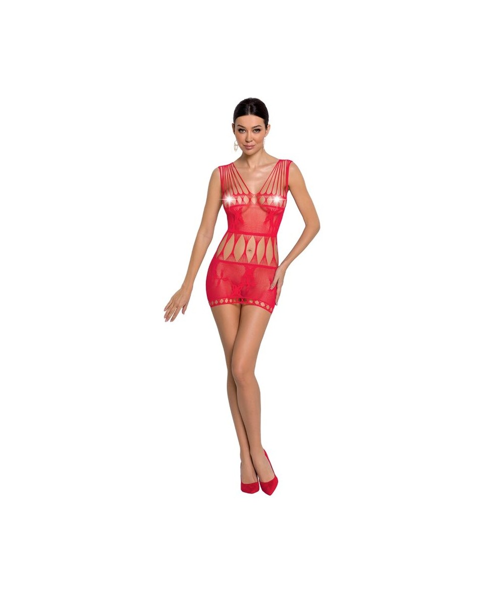 PASSION WOMAN BS090 BODYSTOCKING ROJO TALLA UNICA