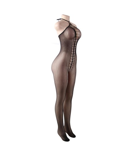 QUEEN LINGERIE BODYSTOCKING CUELLO HALTER S-L