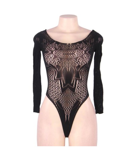 QUEEN LINGERIE LONG SLEEVE TEDDY S-L