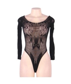 QUEEN LINGERIE LONG SLEEVE TEDDY S-L