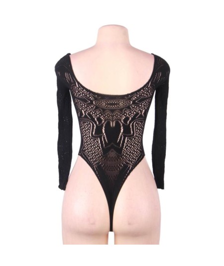 QUEEN LINGERIE LONG SLEEVE TEDDY S-L