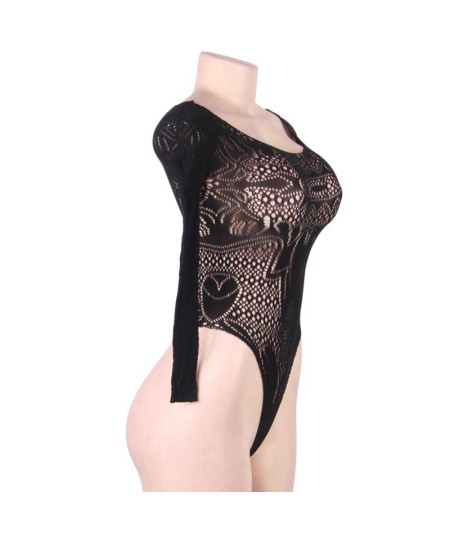 QUEEN LINGERIE LONG SLEEVE TEDDY S-L