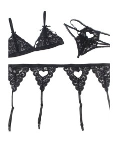 SUBBLIME SET TRES PIEZAS SUJETADOR + LIGUERO + TANGA S/M