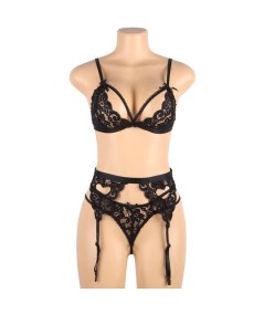 SUBBLIME SET TRES PIEZAS SUJETADOR + LIGUERO + TANGA S/M