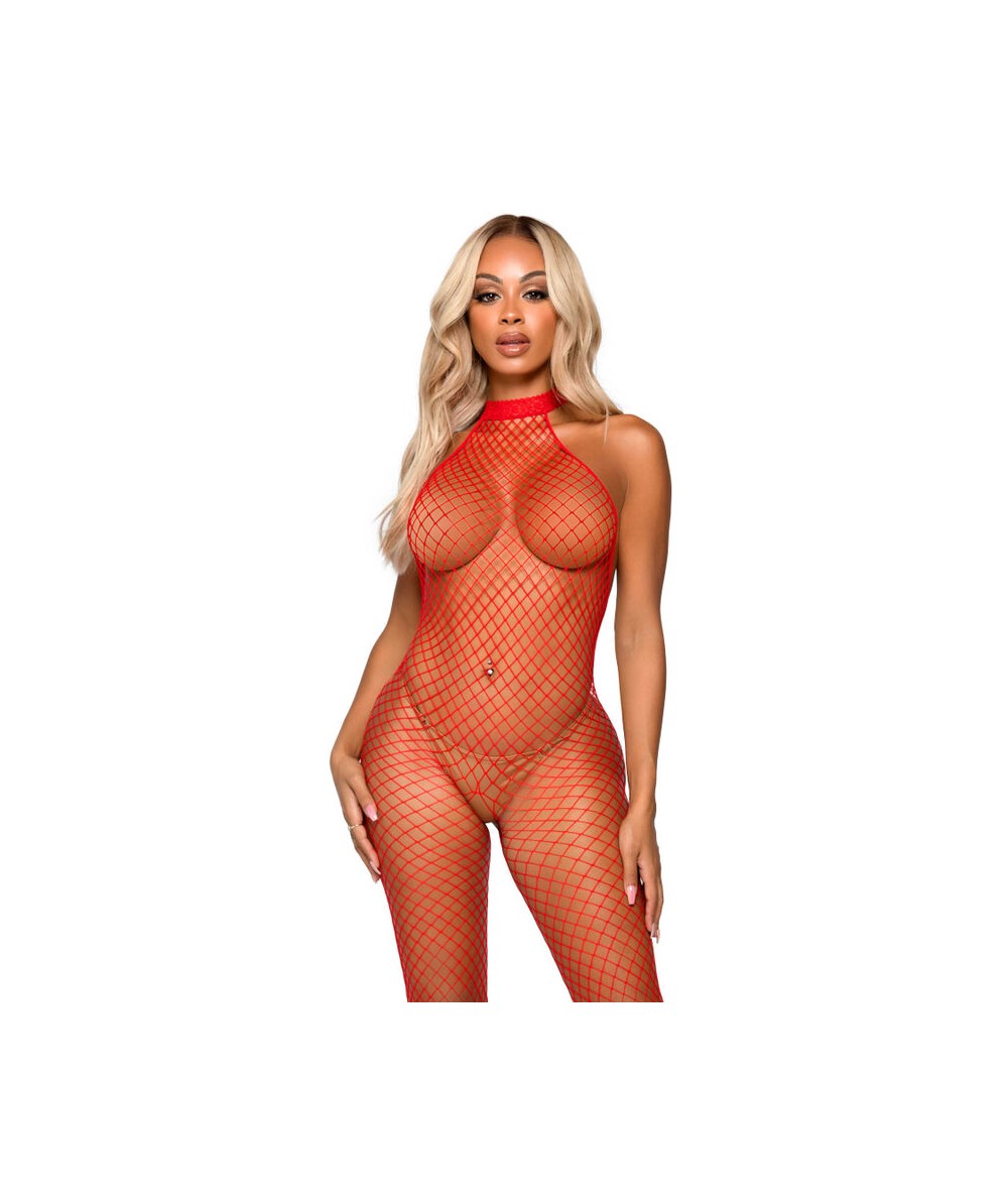 LEG AVENUE BODYSTOCKING CUELLO RACER TALLA UNICA - ROJO