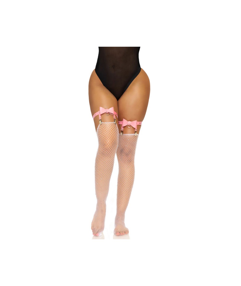 LEG AVENUE LIGUERO ALTO DE CUERO VEGANO TALLA ÚNICA - ROSA