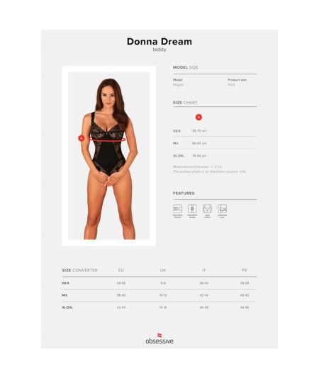 OBSESSIVE - DONNA DREAM CROTCHLESS TEDDY XS/S