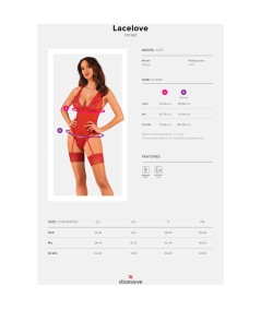 OBSESSIVE - LACELOVE CORSET ROJO XS/S