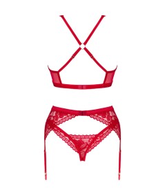 OBSESSIVE - LACELOVE SET TRES PIEZAS ROJO XS/S