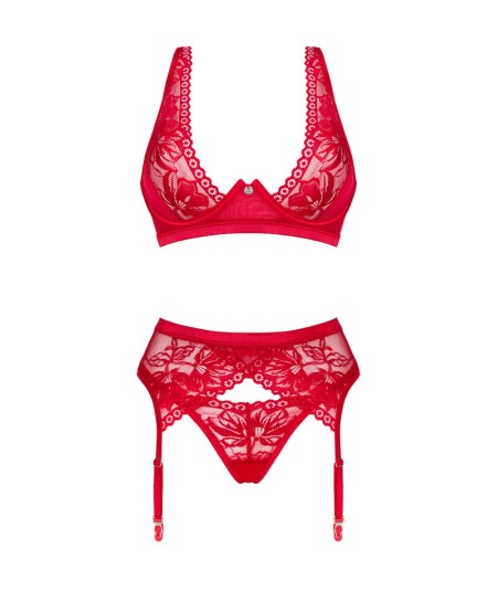 OBSESSIVE - LACELOVE SET TRES PIEZAS ROJO XL/XXL