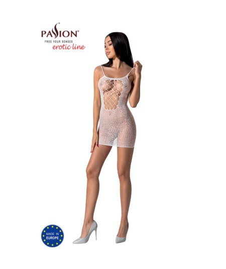 PASSION - BS096 BODYSTOCKING BLANCO TALLA UNICA