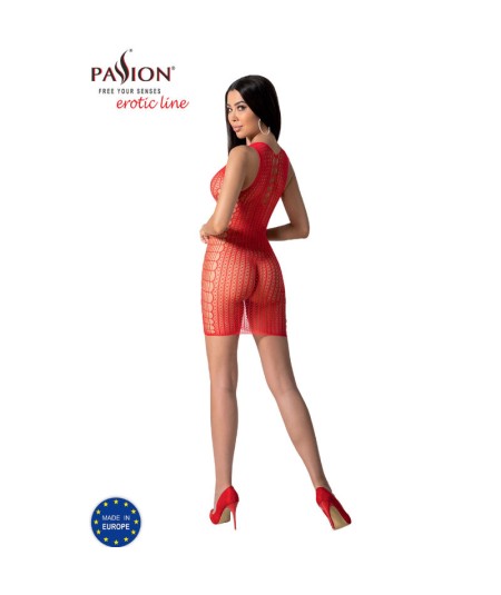 PASSION - BS097 BODYSTOCKING ROJO TALLA UNICA