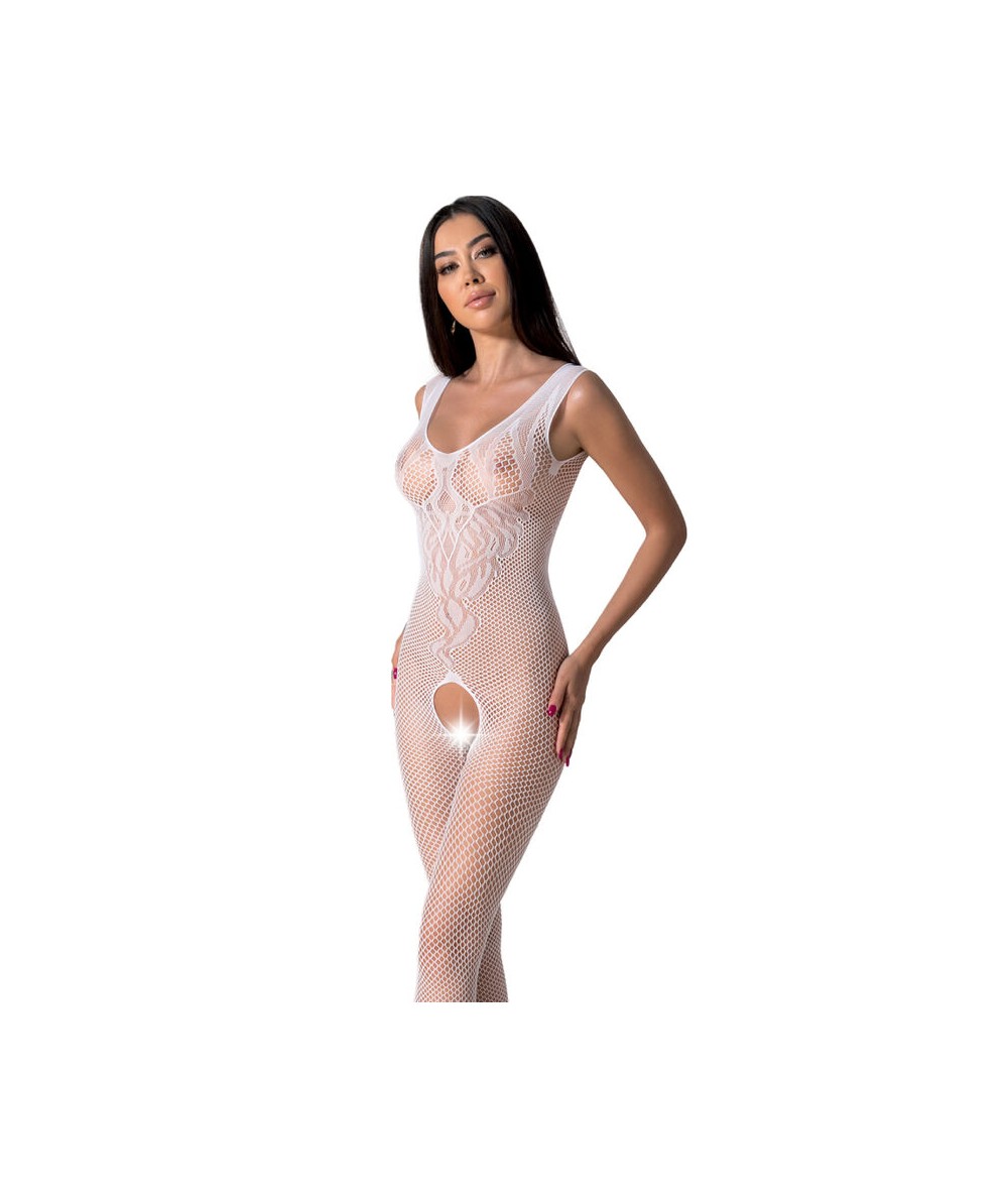 PASSION - BS098 BODYSTOCKING BLANCO TALLA UNICA