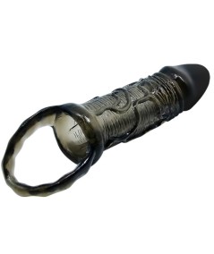 BAILE FUNDA EXTENSORA PENE CON STRAP PARA TESTICULOS NEGRO 13.5 CM