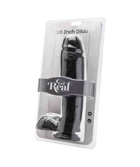 GET REAL - DILDO 25,5 CM CON TESTICULOS NEGRO