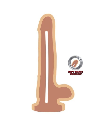 GET REAL - DUAL DENSITY DILDO 12 CM CON TESTICULOS NATURAL