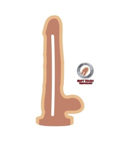 GET REAL - DUAL DENSITY DILDO 12 CM CON TESTICULOS NATURAL