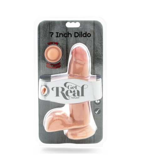 GET REAL - DUAL DENSITY DILDO 12 CM CON TESTICULOS NATURAL