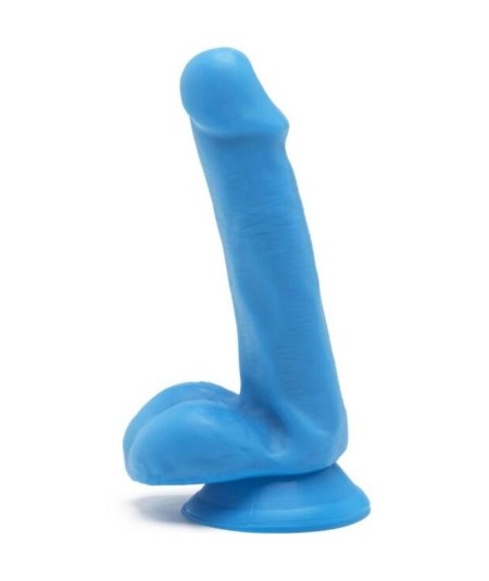 GET REAL - HAPPY DICKS DILDO 12 CM CON TESTICULOS AZUL