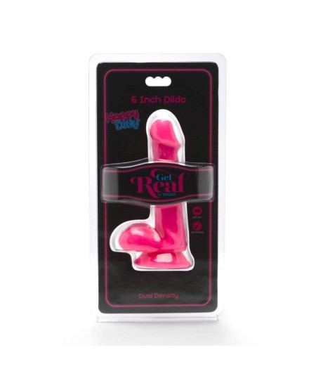 GET REAL - HAPPY DICKS DILDO 12 CM CON TESTICULOS ROSA