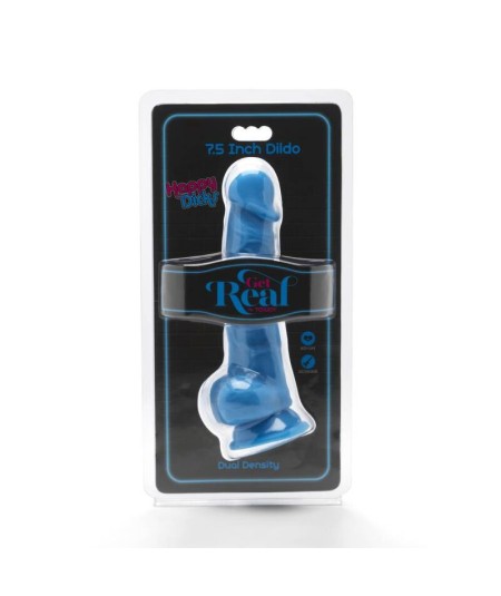 GET REAL - HAPPY DICKS 19 CM CON TESTICULOS AZUL