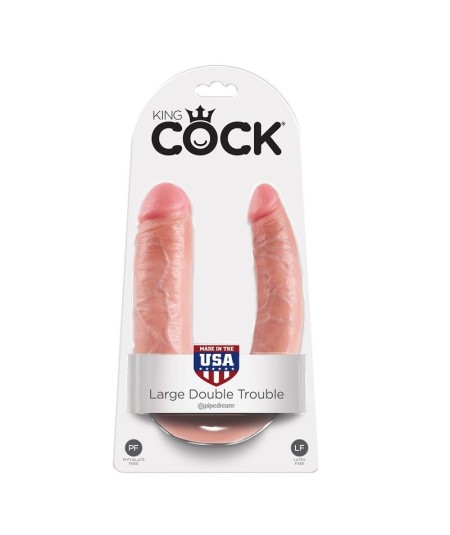 KING COCK DILDO DOBLE PENETRACIÓN 17.8 CM NATURAL