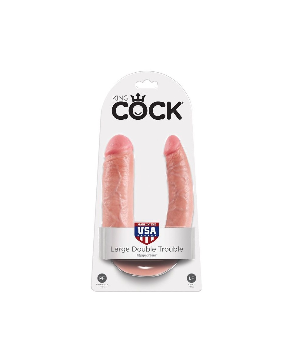 KING COCK DILDO DOBLE PENETRACIÓN 17.8 CM NATURAL