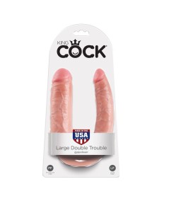 KING COCK DILDO DOBLE PENETRACIÓN 17.8 CM NATURAL