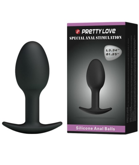 PRETTY LOVE PLUG ANAL SILICONA 6.5 CM NEGRO