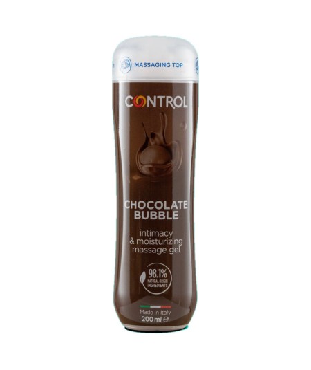 CONTROL GEL DE MASAJE 3 EN 1 CHOCOLATE BUBBLE 200 ML