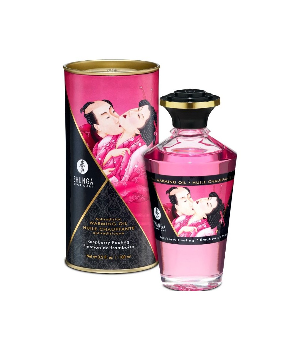 SHUNGA ACEITE MASAJE EFECTO CALOR SABOR INTENSO FRAMBUESA 100 ML