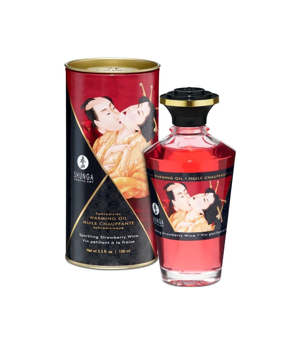 SHUNGA ACEITE MASAJE EFECTO CALOR FRESAS Y CAVA 100 ML