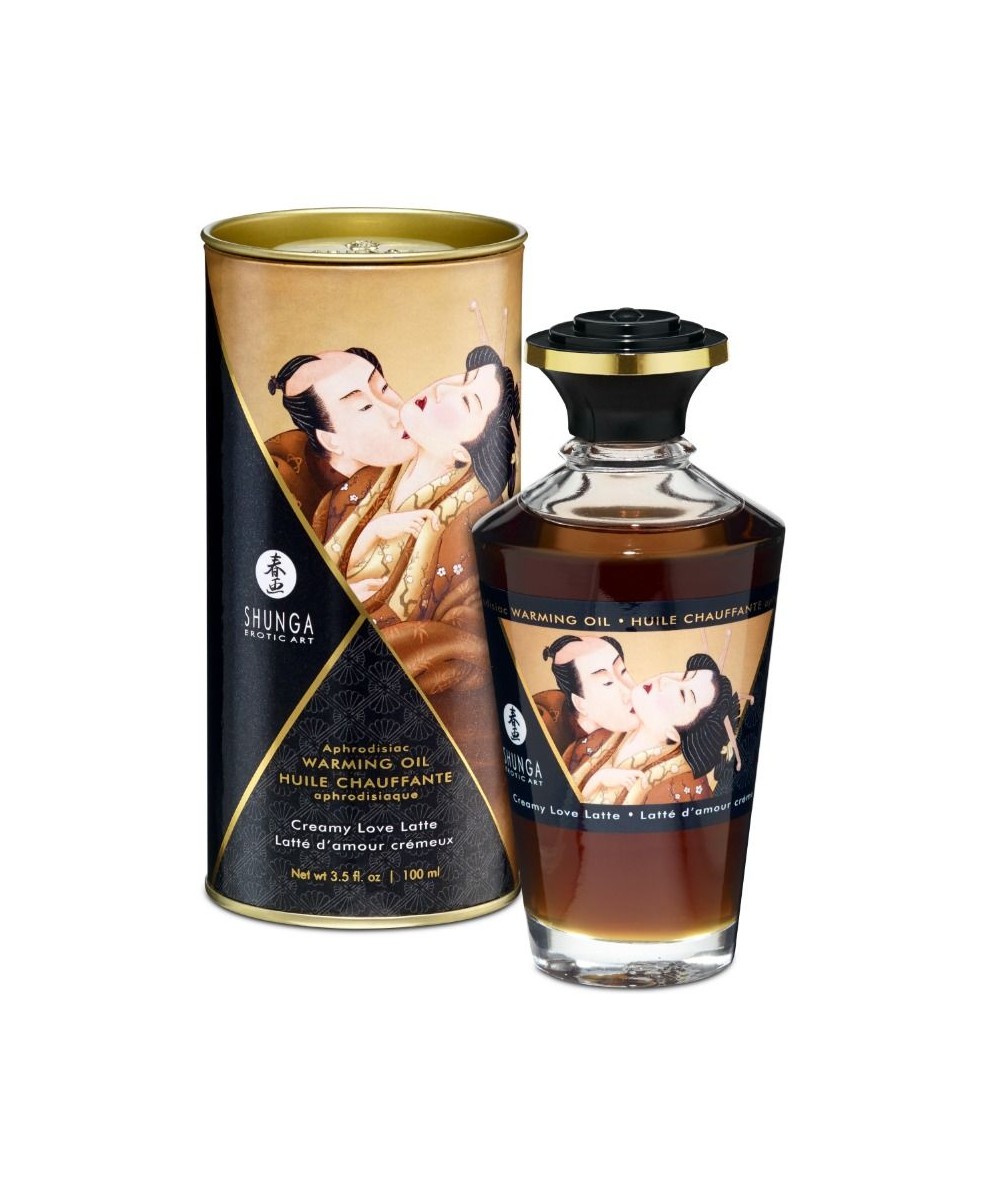 SHUNGA ACEITE MASAJE EFECTO CALOR SABOR CREAMY LOVE LATTE 100 ML