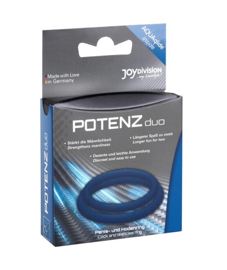 POTENZ DUO ANILLOS PARA PENE AZUL - M