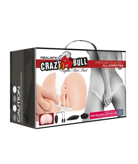 CRAZY BULL - VAGINA Y ANO REALISTICOS CON VIBRACION POSICION 8