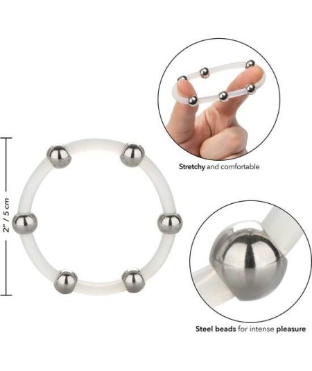 CALEX ANILLO DE SILICONA CON CUENTAS DE ACERO TALLA XL