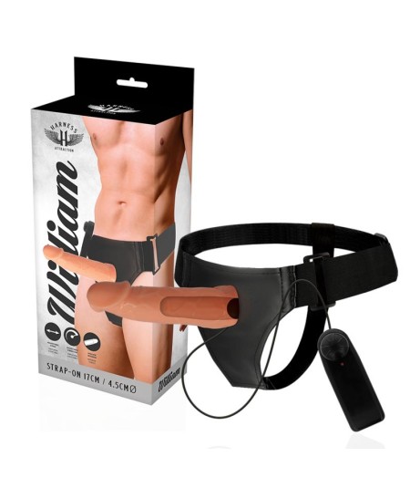 HARNESS ATTRACTION - ÁRNES HUECO WILLIAN CON VIBRADOR 17 X 4.5CM