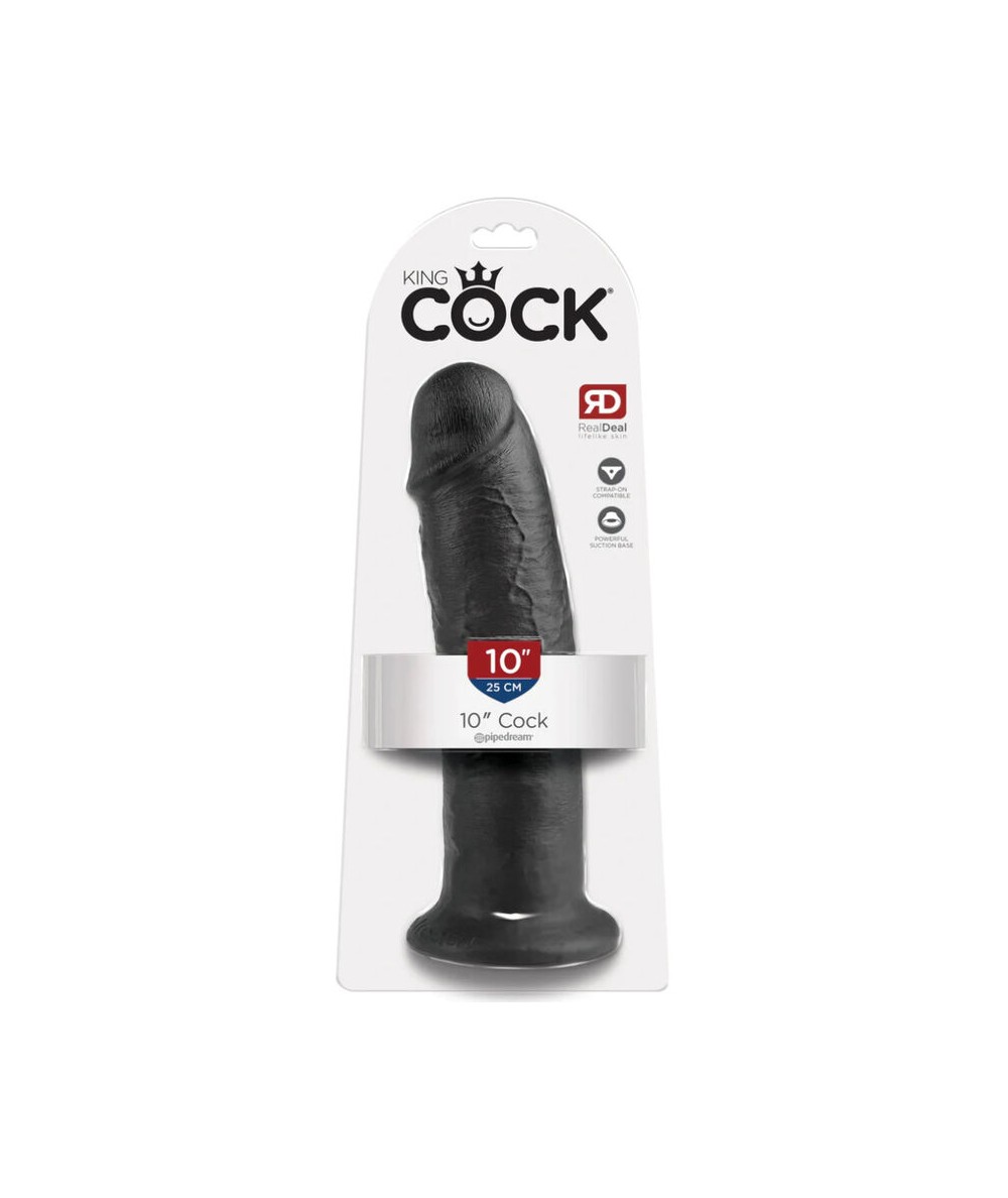 KING COCK 10" PENE NEGRO 25 CM