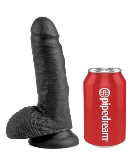 KING COCK 7" PENE REALISTICO NEGRO 17.8CM