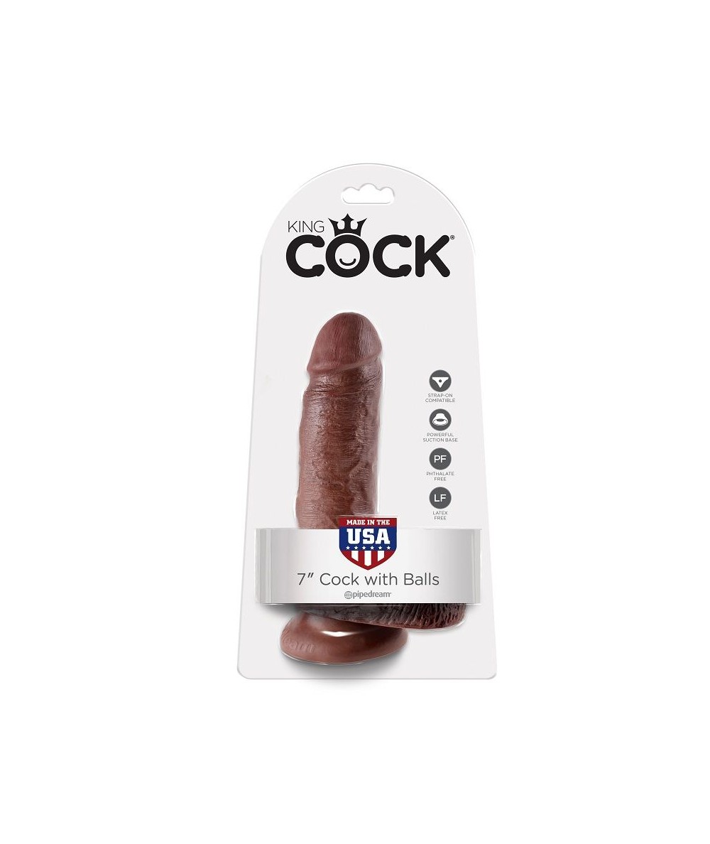 KING COCK 7" PENE REALISTICO MARRON 17.8CM