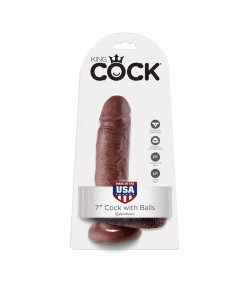 KING COCK 7" PENE REALISTICO MARRON 17.8CM