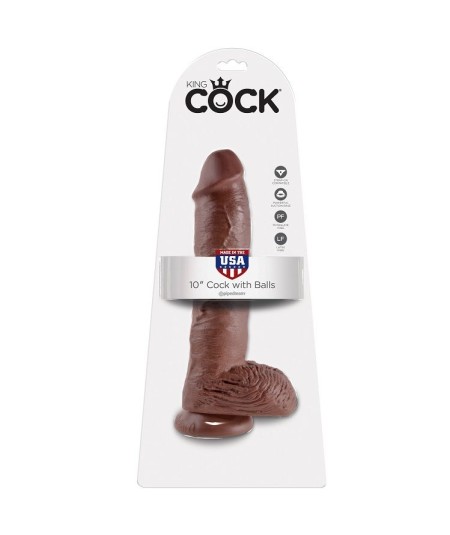 KING COCK 10" PENE REALISTICO MARRON 26.5 CM