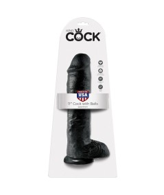 KING COCK 11" PENE REALISTICO NEGRO 28 CM