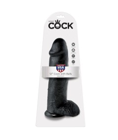 KING COCK 12" PENE REALISTICO NEGRO 30.48 CM