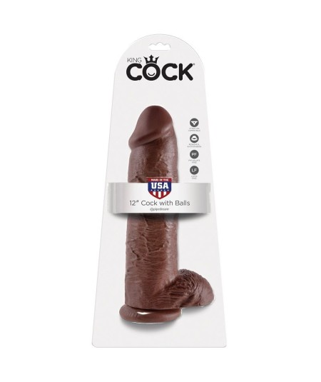 KING COCK 12" PENE REALISTICO MARRON 30.48 CM