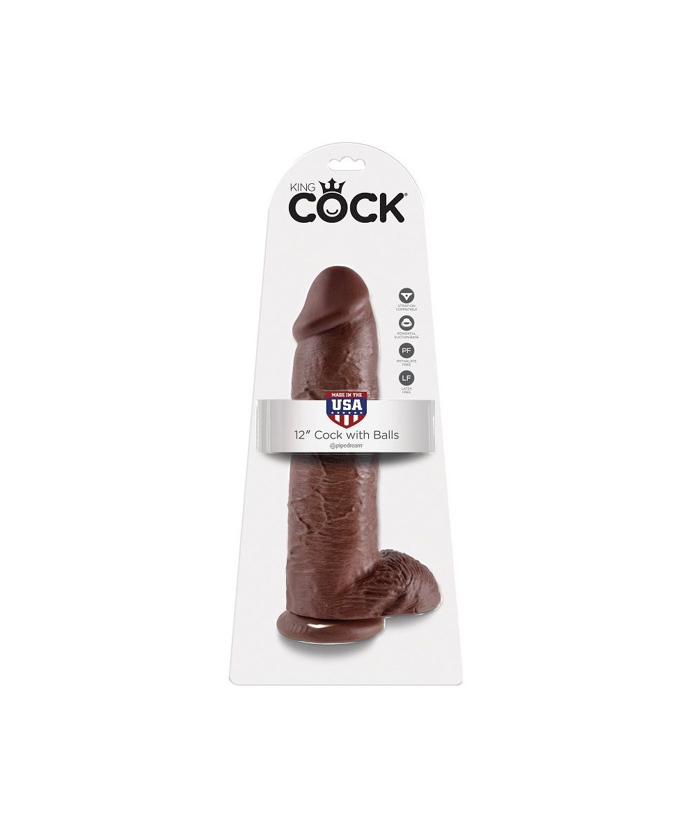 KING COCK 12" PENE REALISTICO MARRON 30.48 CM