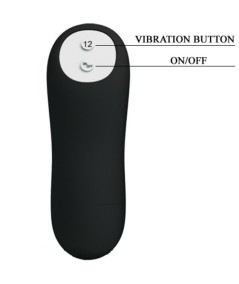 PRETTY LOVE PLUG ANAL SILICONA ESTIMULACION EXTRA Y 12 MODOS VIBRACION - NEGRO