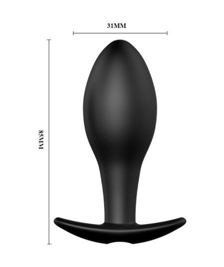 PRETTY LOVE PLUG ANAL SILICONA FORMA ANCLA 12 MODOS VIBRACION NEGRO