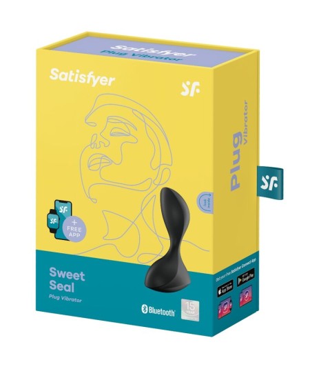 SATISFYER SWEET SEAL PLUG VIBRADOR APP - NEGRO