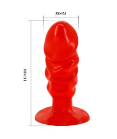 BAILE PLUG ANAL UNISEX CON VENTOSA ROJO